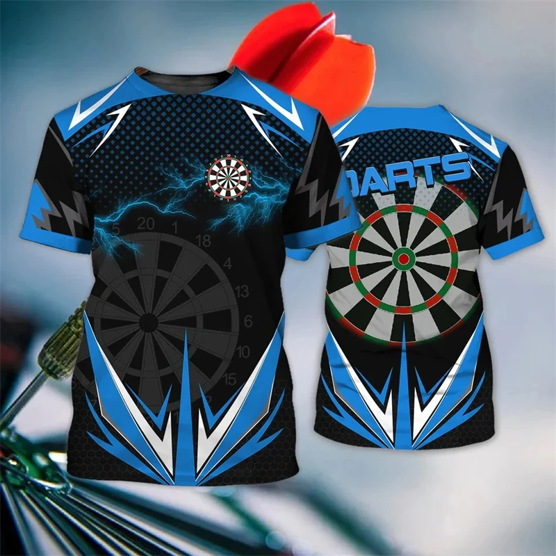 3d Darts Print T Shirt For Men Clothing New Fashion Shooting Game O-neck Short Sleeve Outdoor Sportswear Oversized T-shirt Male