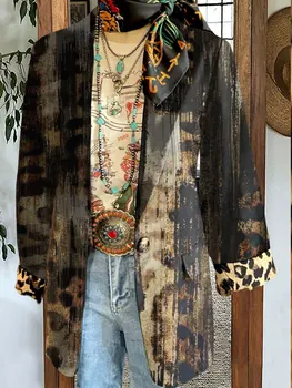 Vintage Leopar Desenli Blazer