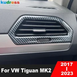 Car Front Side Air Condition Vent Outlet Cover Trim For Volkswagen VW Tiguan MK2 2017-2021 2022 2023 Carbon Interior Accessories