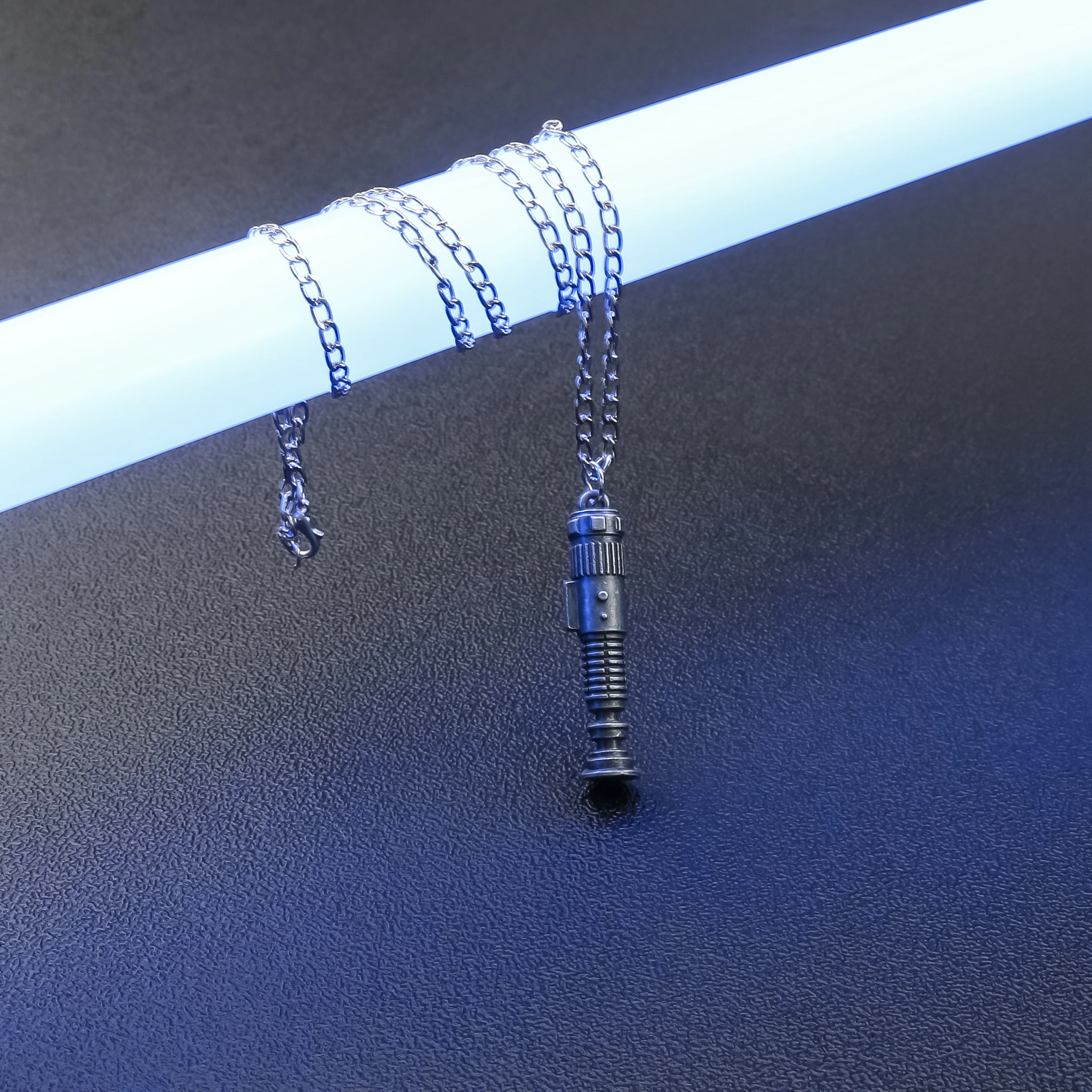 Mini Lightsaber Necklace Pendant Parts Display Saber Sword Metal Keychain Accessories