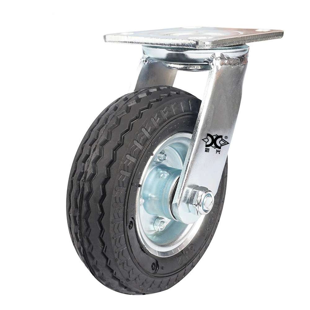 

1 Pc 6-inch Galvanized Inflatable Rubber Universal Wheel Wear-resistant Car Luggage Cart Caster