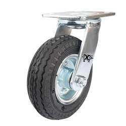 1 Pc 6-inch Galvanized Inflatable Rubber Universal Wheel Wear-resistant Car Luggage Cart Caster