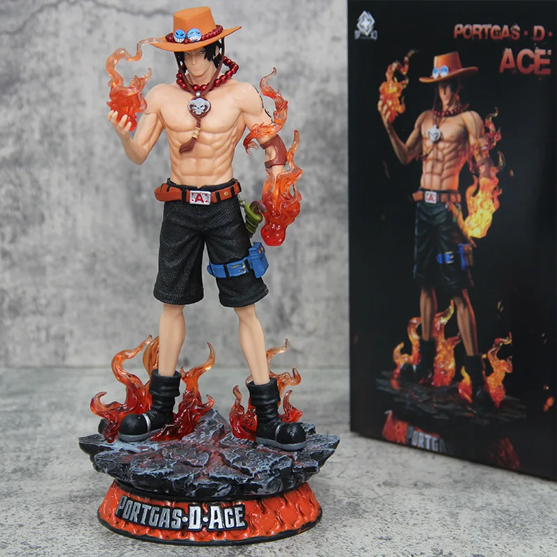 25cm Anime One Piece Portgas D Ace Anime Action Figures Room Ornaments Collectible Figurine Model Doll Statue Toy For Boys Gift