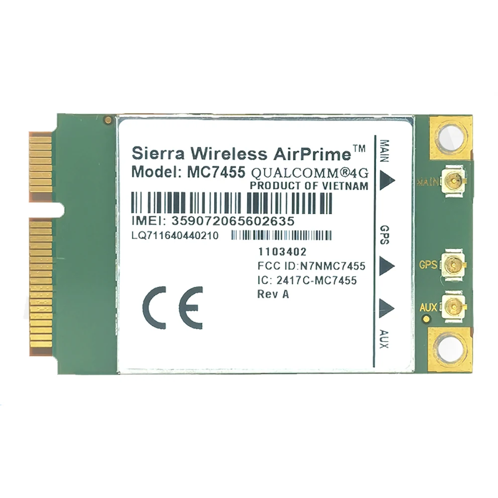 

Sierra Wireless MC7455 4G LTE Cat6 Mini Pcie Модуль GNSS Приемник 300 Мбит/с для ноутбука Робот Интернет вещей 4G USB-адаптер