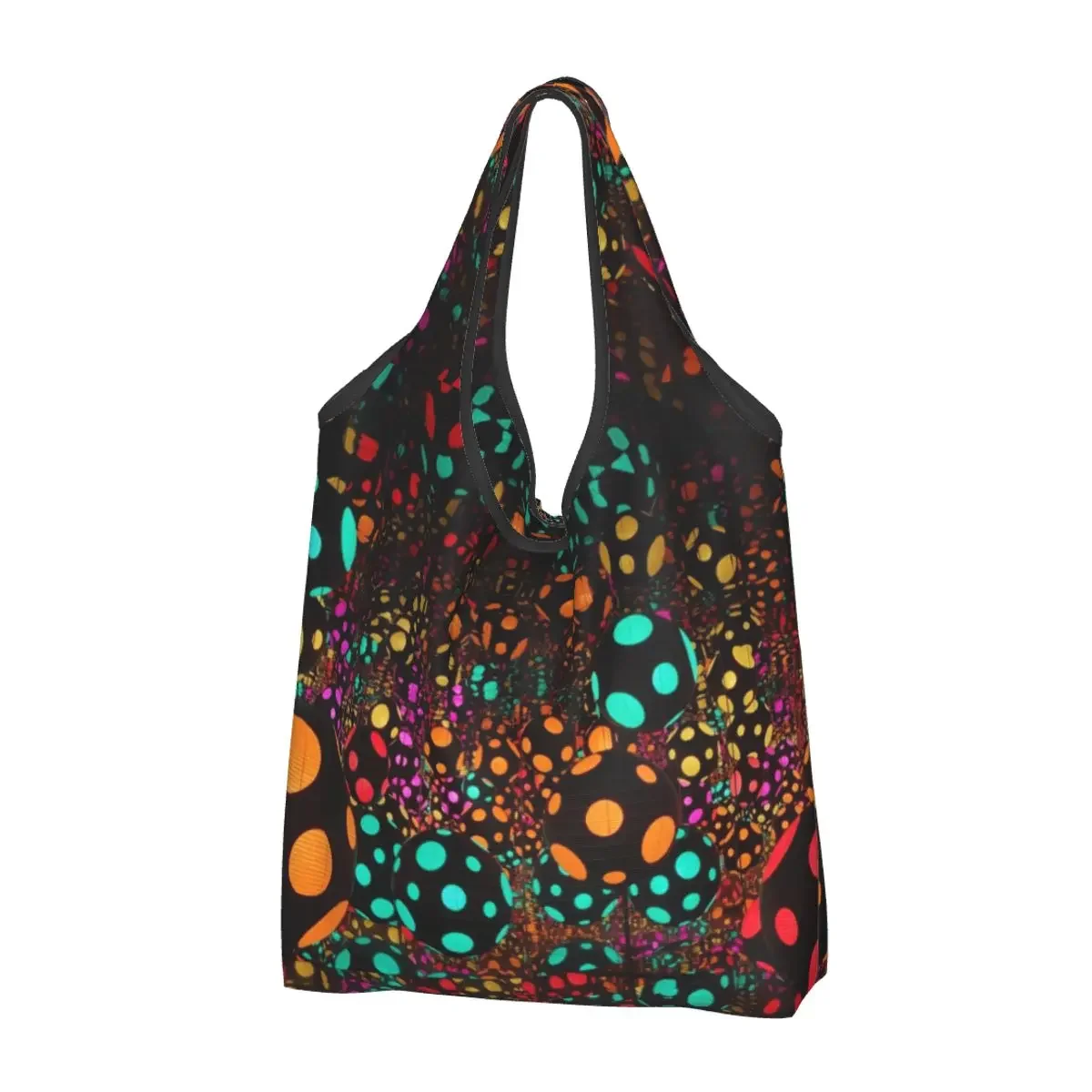 Reusable Yayoi Kusama Grocery Bag Foldable Machine Washable Light Ball Mystery Shopping Bags Large Eco Storage Bag Lightweight