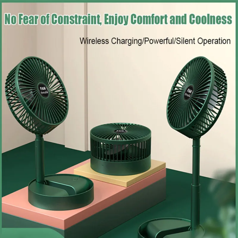 Mini Portable Folding Fan with Large Wind Power and Convenient Rechargeable Circulating Floor Fan