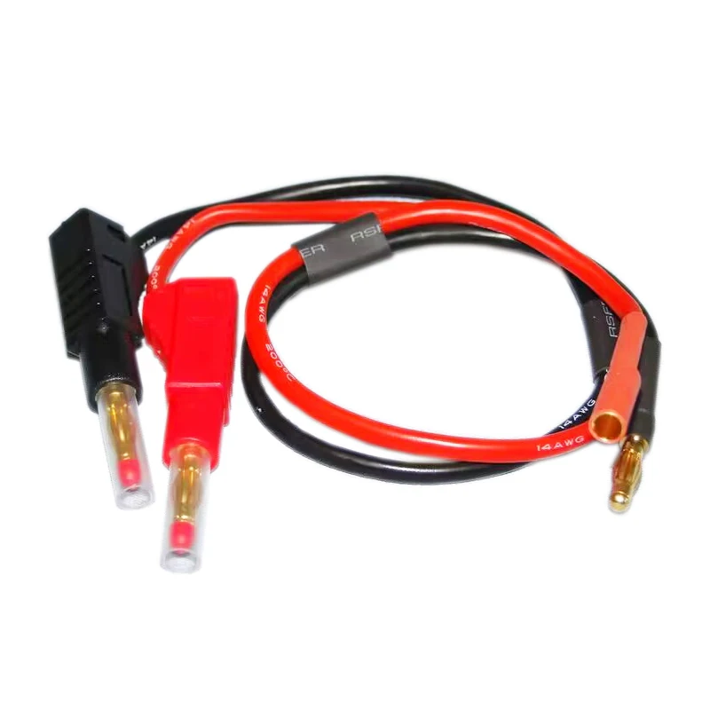 

4.0mm Male Female Plug to 4.0mm Gold Plated Stackable Shielded Banana Connector RC Charge Cable Wire Lead 14AWG 30cm