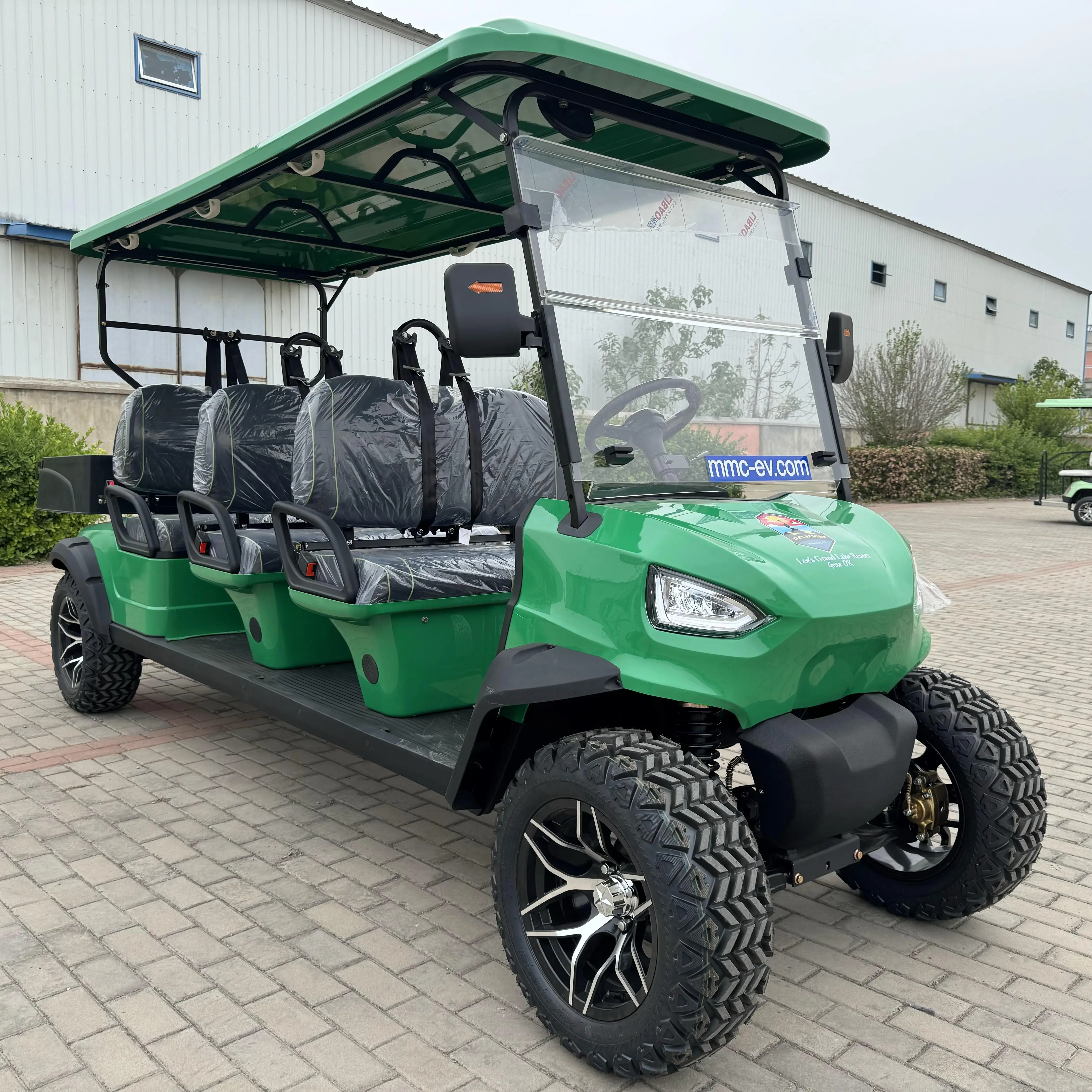 2024 72V Electric Golf Cart 4+2 Seater Lithium 5KW 7KW AC Motor AC Motor Off Road Golf Cart Hunting Golf Buggy With Cargo Box