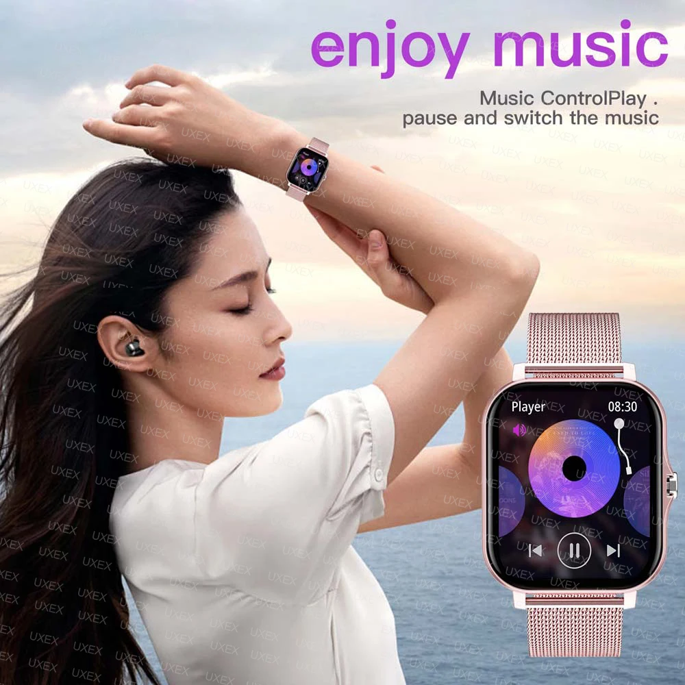 ممارسة تجريد الساعات الذكية بلوتوث دعوة اللياقة البدنية ساعة مراقبة القلب Smartwatches تشغيل الموسيقى 1.83 ''مفاجأة ساعة هدية #6