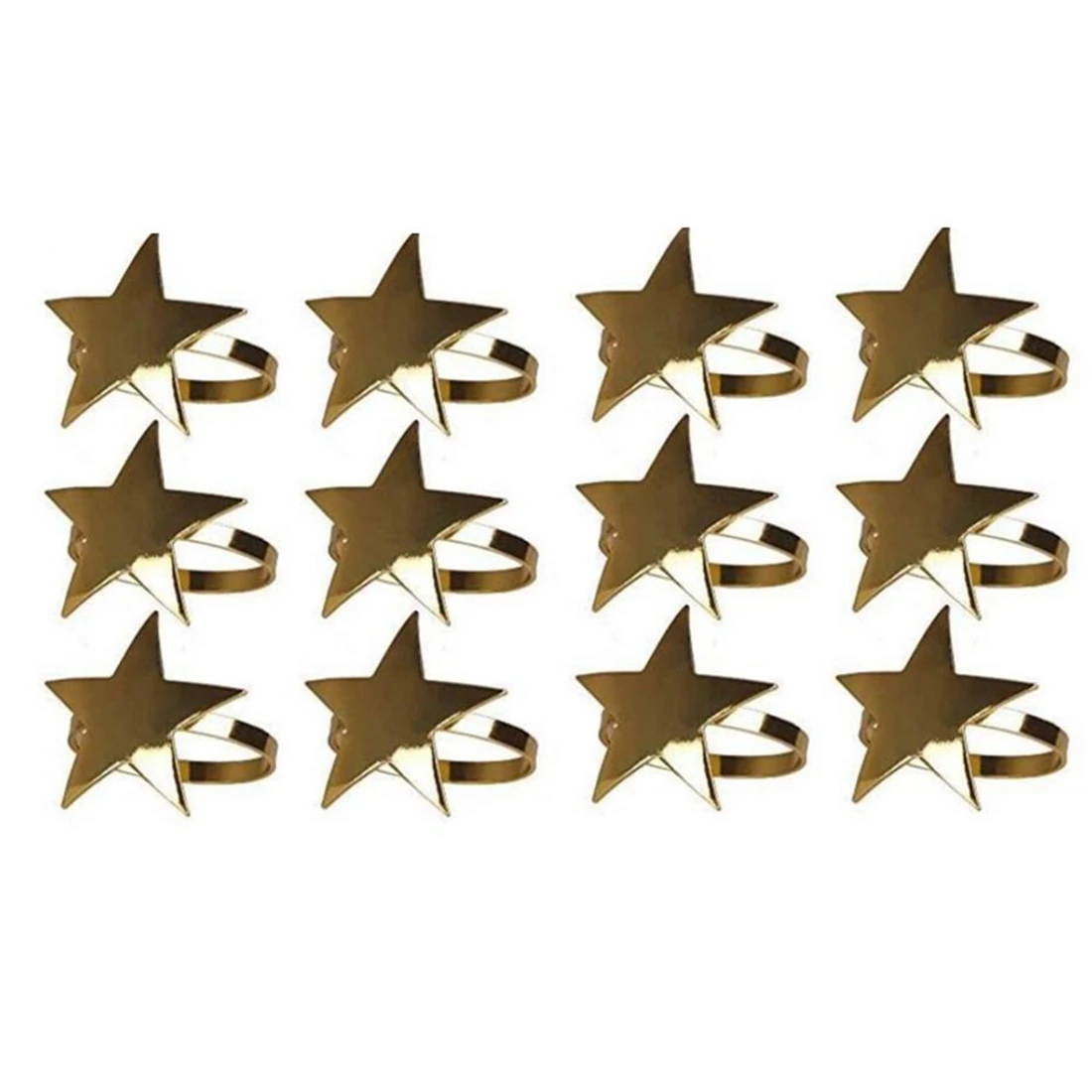 [Value Pack]12 Pcs Five-Pointed Star Napkin Ring,Christmas Napkin Ring Suitable for Holiday Parties,Dinners,Wedding Receptions,E