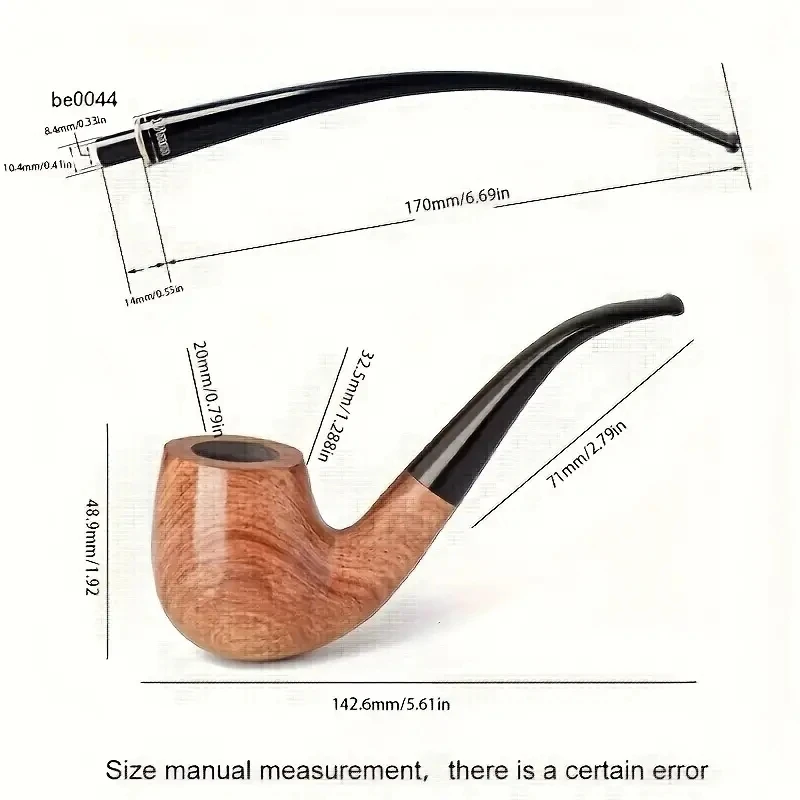 2 in 1 Long Rosewood Tobacco Pipe With Gift Box Churchwarden Smoking Pipe Reading Imitation Marble Rosewood Wood For Men\'s Gift