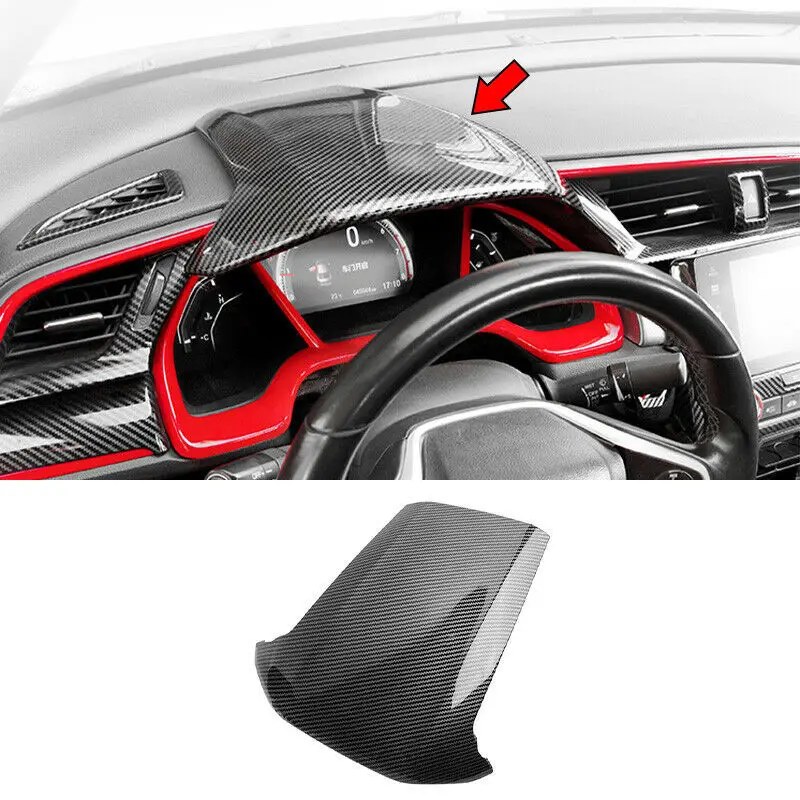 

for Honda Civic 16-20 Carbon Fiber Style Console Dashboard Trim Cover Panel fit