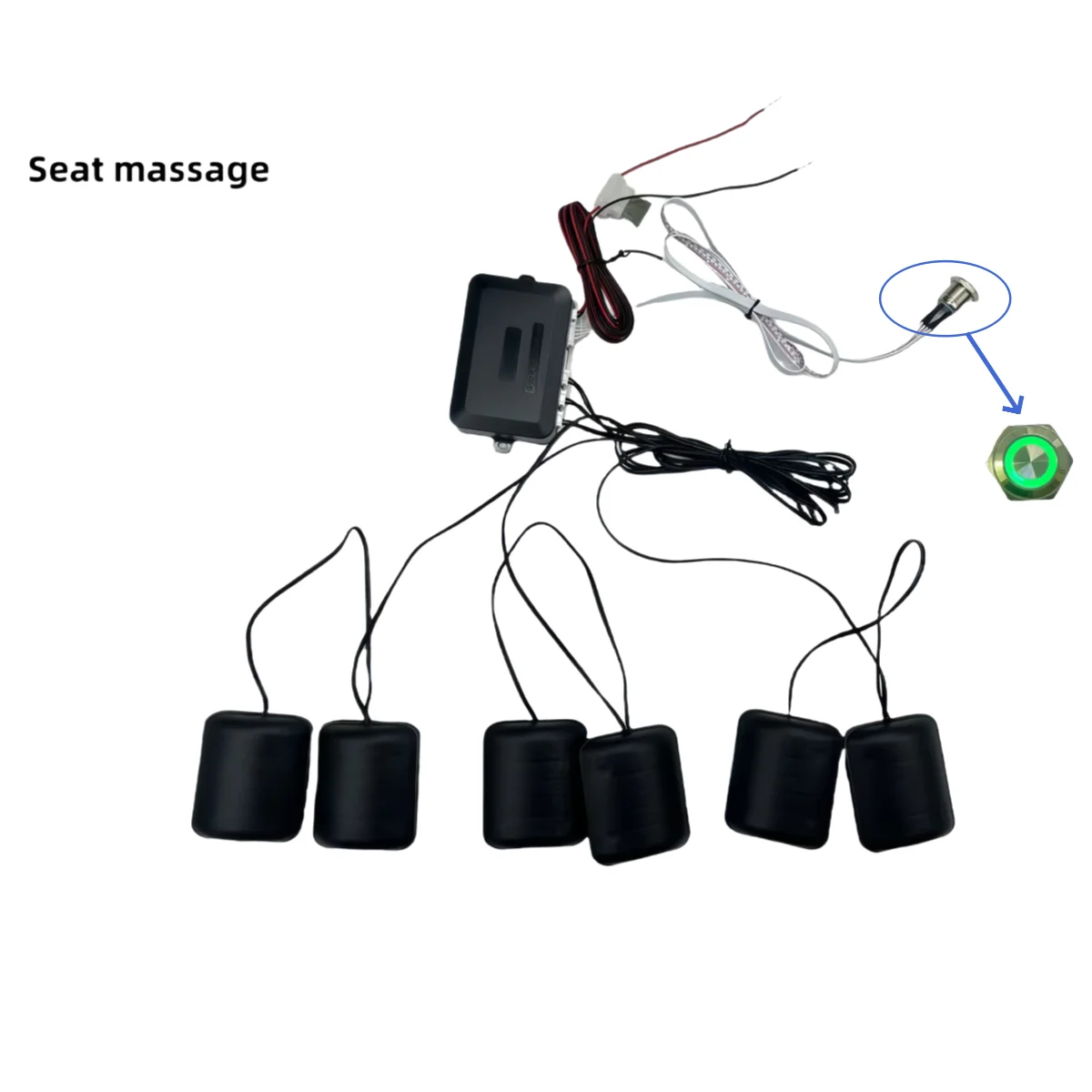 12V car seat massage, metal switch 6 point massage, relieves your fatigue while driving, bringing you comfort