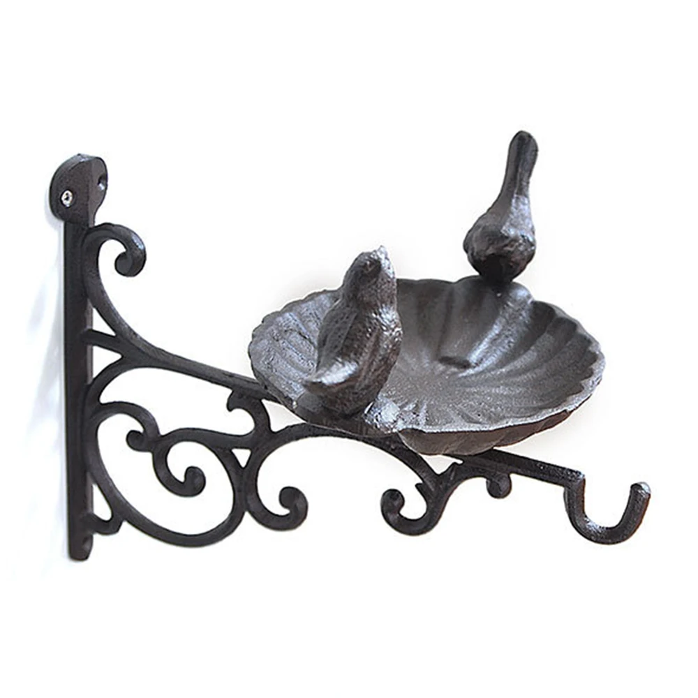 

Couple Bird Around Cast Iron Birds Bath/Feeder Wall MountHeavy Duty Metal Plate Outdoor Garden Hanging Hook Plater Rack Bracket