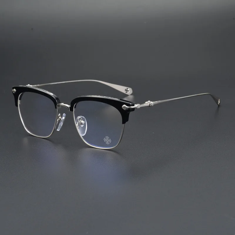 

Pure titanium glasses frame classic eyebrow frame men and women large-size gentleman style handmade