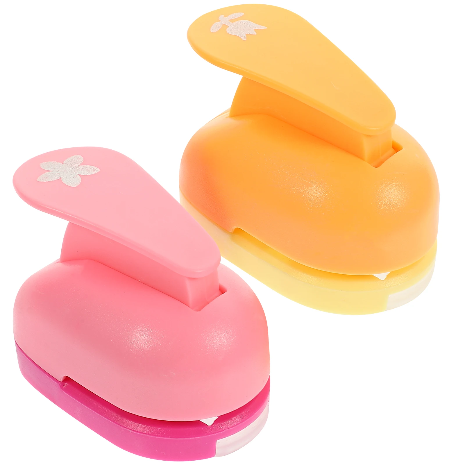 2 Pcs Hole Punch for Paper Crafts Scrapbooking Card Making Student Small Craft Punches Shape Lightweight Portable Plastic Clean
