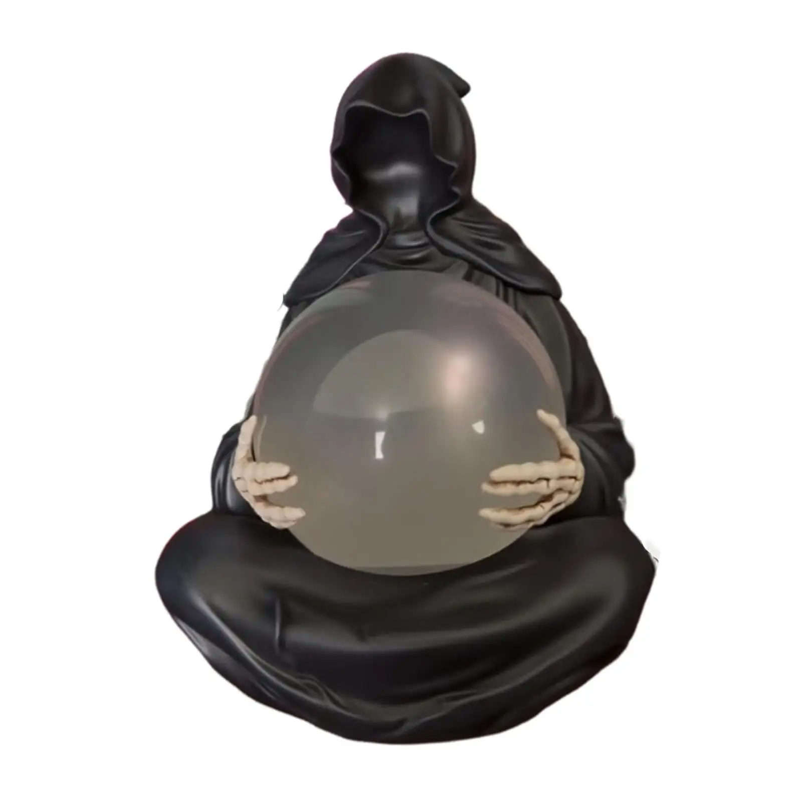 تمثال قاتم ريبر مع كرة زجاجية خفيفة فنية مخيفة لرف الكتب في الأماكن المغلقة #4