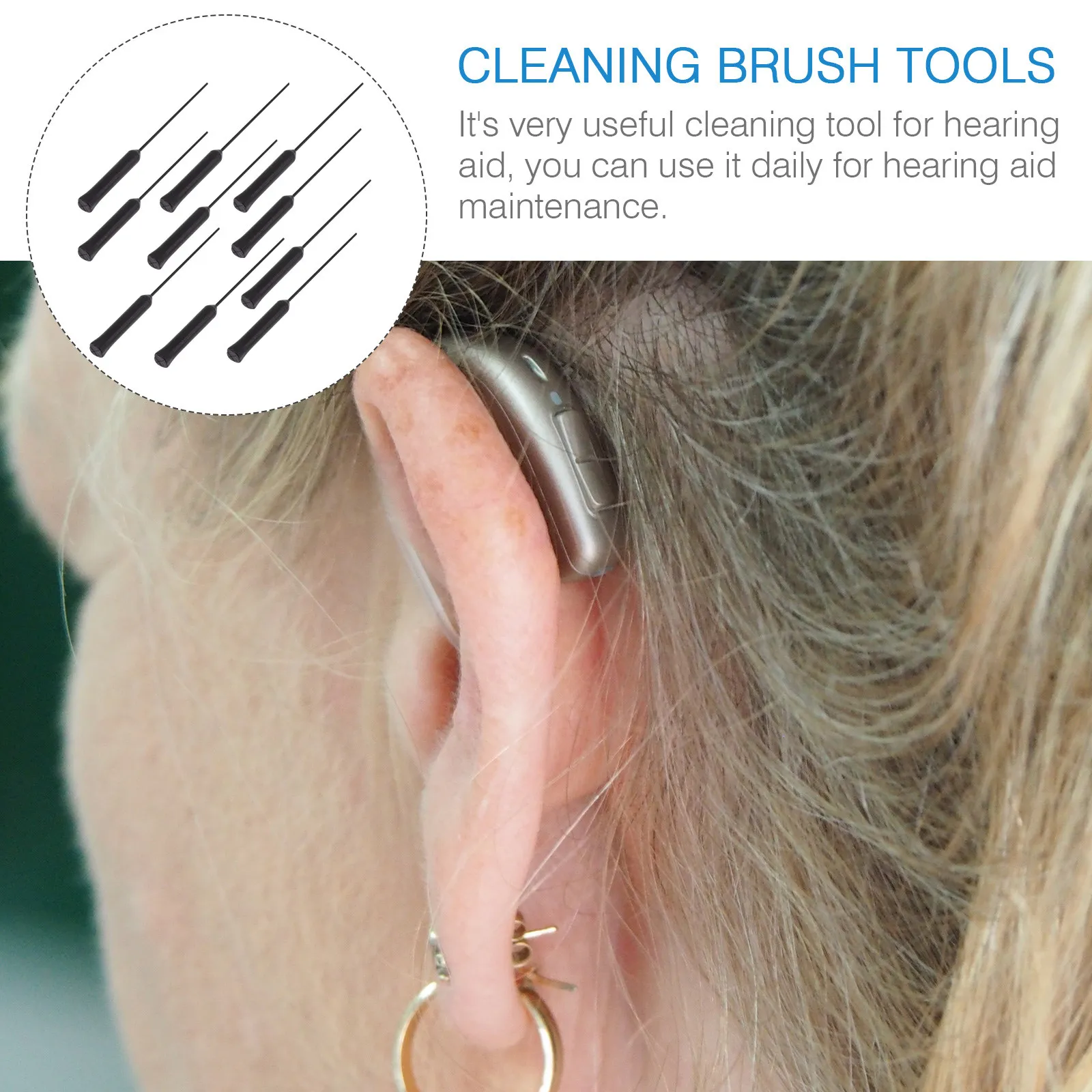 10Pcs Hearing Aid Cleaning Rods Multi-Functional PVC Hearing Amplifier Cleaner Tools Maintenance Accessories Earwax Cleaning Kit view 5