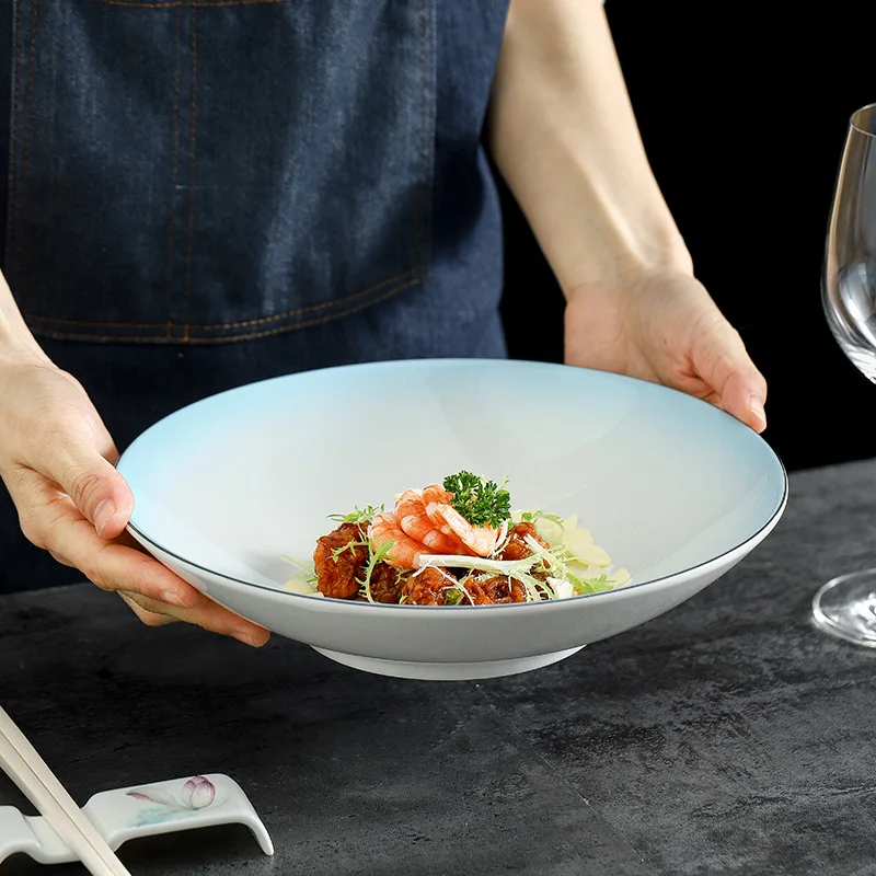 

Набор керамических мисок, 4 шт., блюдо для супа с рисовой лапшой, ресторанная посуда для домашнего использования