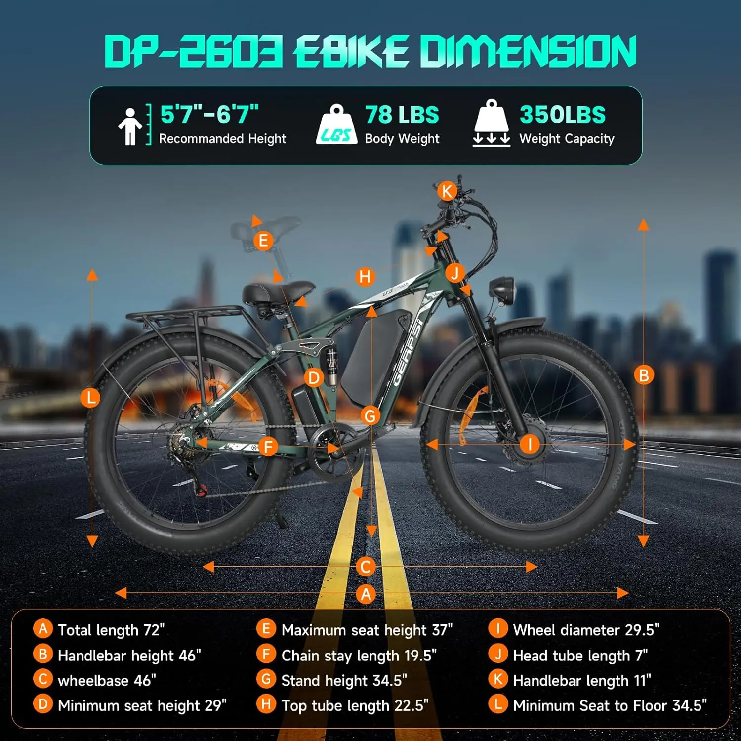 【1-летняя гарантия】Электрический велосипед для взрослых BAOLUJIE 2603, 3000 Вт, 35 миль в час, съемный аккумулятор 52 В, 32 Ач, электрический велосипед 26 дюймов, электрический велосипед