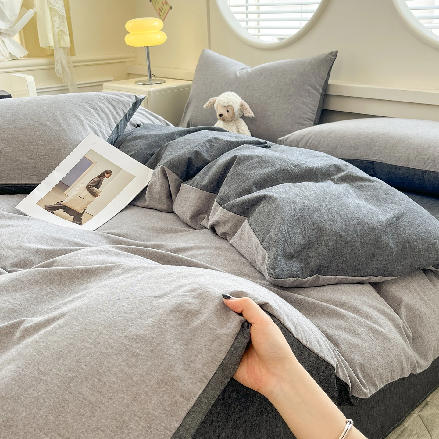 

3pcs 100% Cotton Duvet Cover with pillowcases housse de couette Single/Queen/King Size Quilt Cover funda nordica 150 cama 이불커버