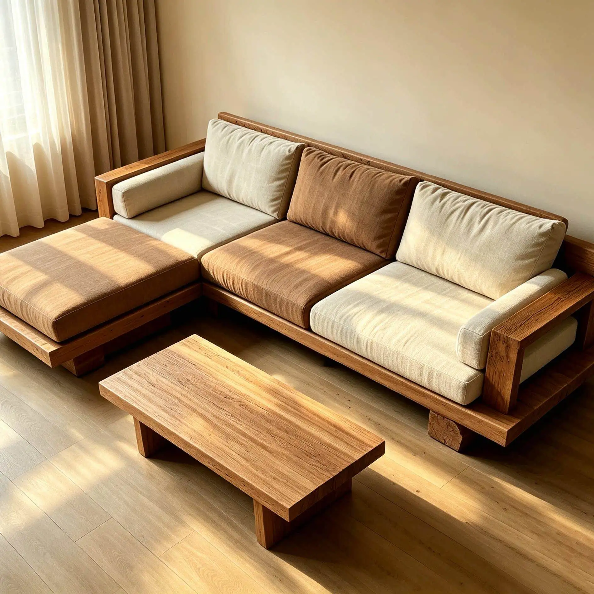 Elm  old elm all solid wood s all solid wood living room straight row  solid wood sofa