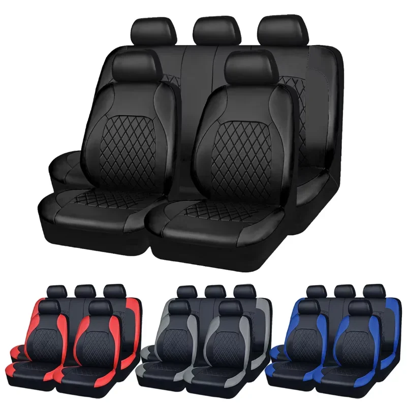 Funda de Asiento de Coche de Cuero PU Acolchado para Todas las Estaciones, Protector de Asiento Completamente Rodeado, Impermeab