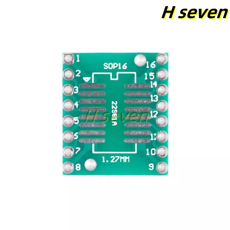 SOP16/SSOP16/TSSOP16 wide-body adapter board to in-line DIP 0.65/1.27mm pitch