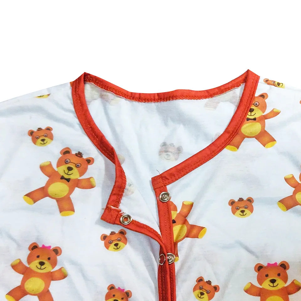 Bear printed bodysuit with foot / adult onesie with foot/adult baby romper/abdlover/ddlg clothes/printed adult bodysuit