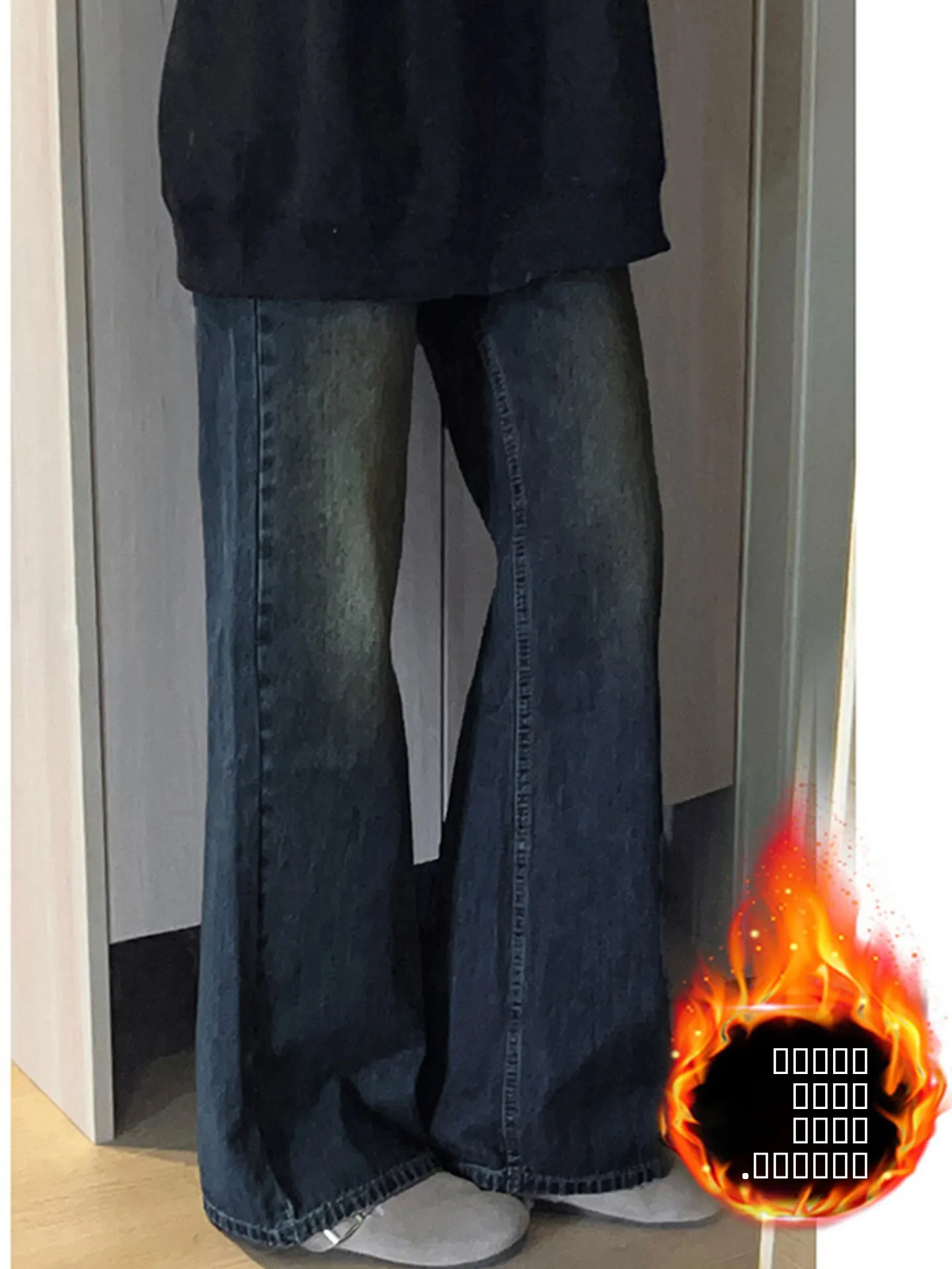 

Женские джинсы-буткат с высокой талией, утепленные, осенне-зимние, облегающие, повседневные, для города