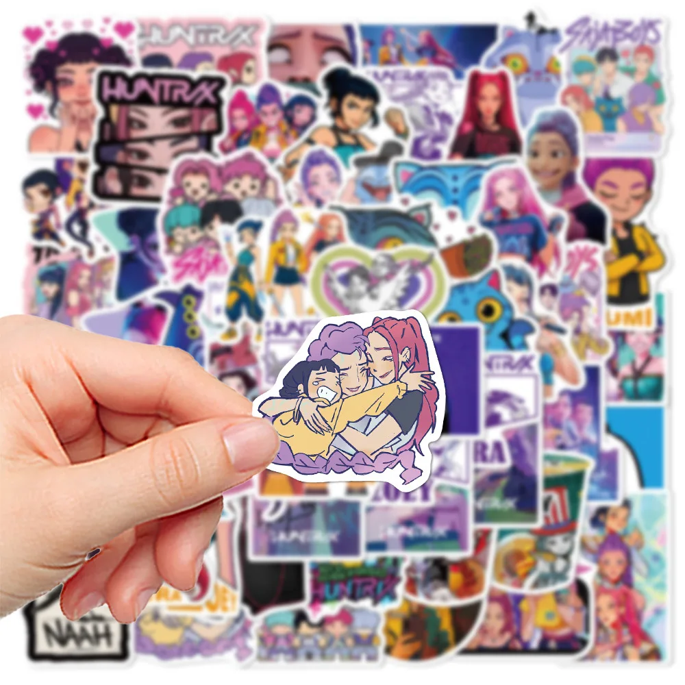สติกเกอร์ลายการ์ตูน K-POP DEMON HUNTERS HUNTR/X จำนวน 60 ชิ้น สำหรับตกแต่งโทรศัพท์ กีตาร์ แล็ปท็อป โน้ตบุ๊ก กระเป๋าเดินทาง กันน้ำ ของเล่นเด็ก # ซี
