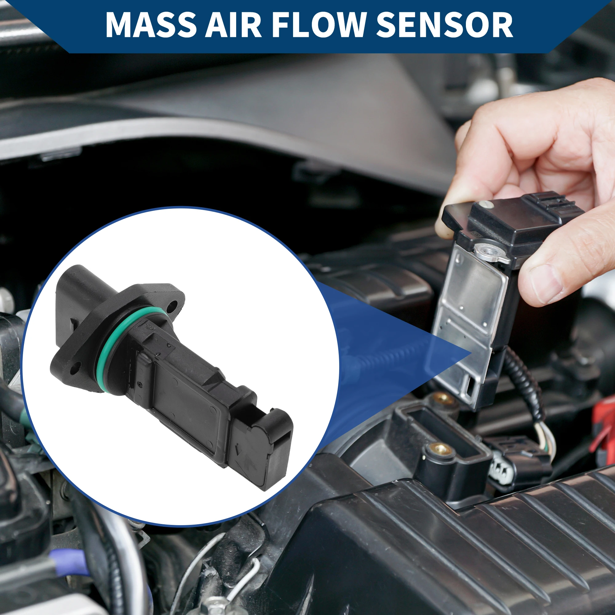 UXCELL Mass Air Flow Sensor Meter No.059906461A MAF Air Flow Sensor for Audi A4 Plastic
