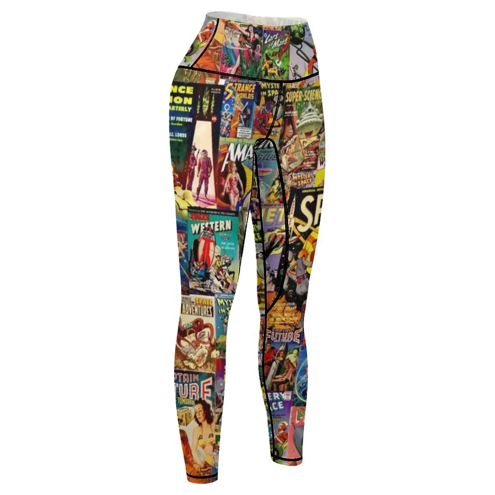 الخيال العلمي الهزلي الكولاج طماق امرأة رياضية رفع قمصان رياضية رياضة التنس لملابس الغولف طماق المرأة