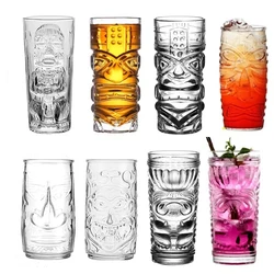 Glass Tiki Mug Modern Bar Tiki Cooler Clear Tumblers