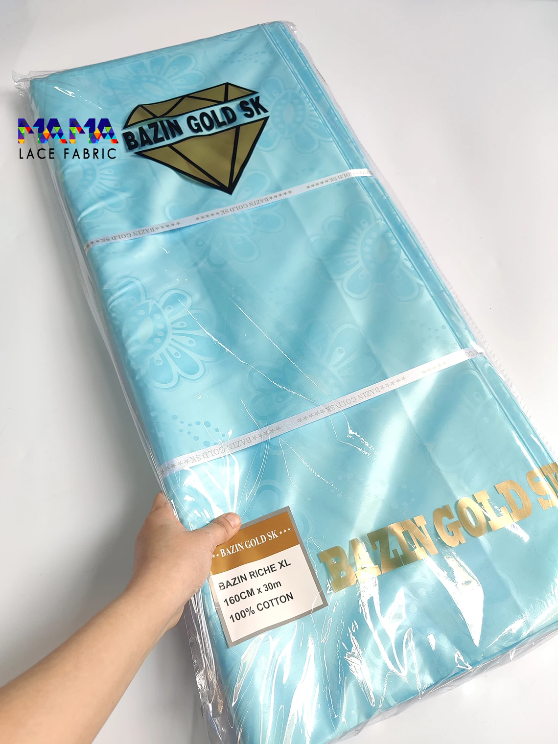 Top Original Bazin Gold SK 160cmXXL African Basin Riche 100% Cotton Perfume Material For Nigerian Women Wedding Sewing Fabrics
