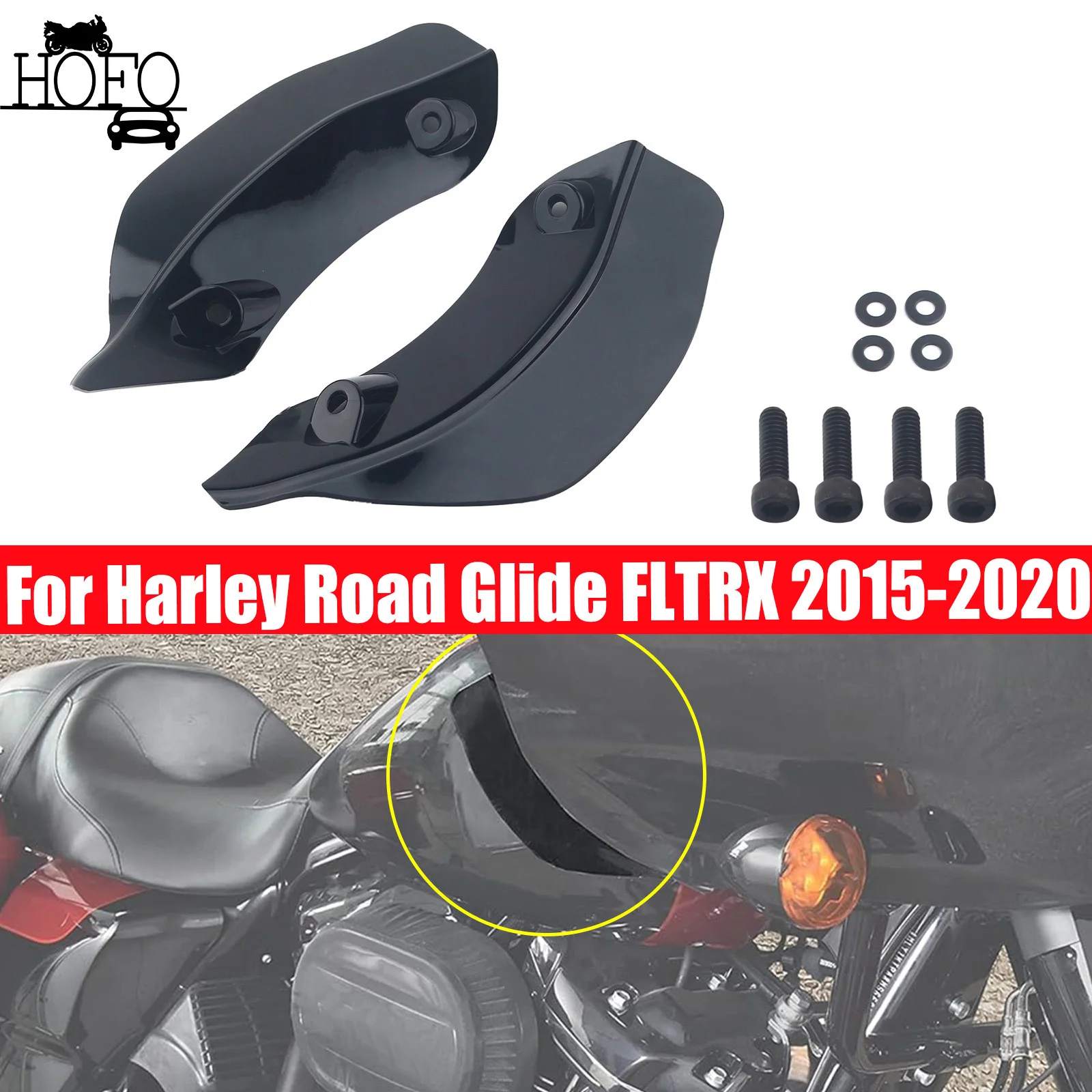 

Motorcycle Batwing Fairing Upper Accent Air Deflector Wind Deflector Windscreen For Harley Touring Road Glide Models 2015-