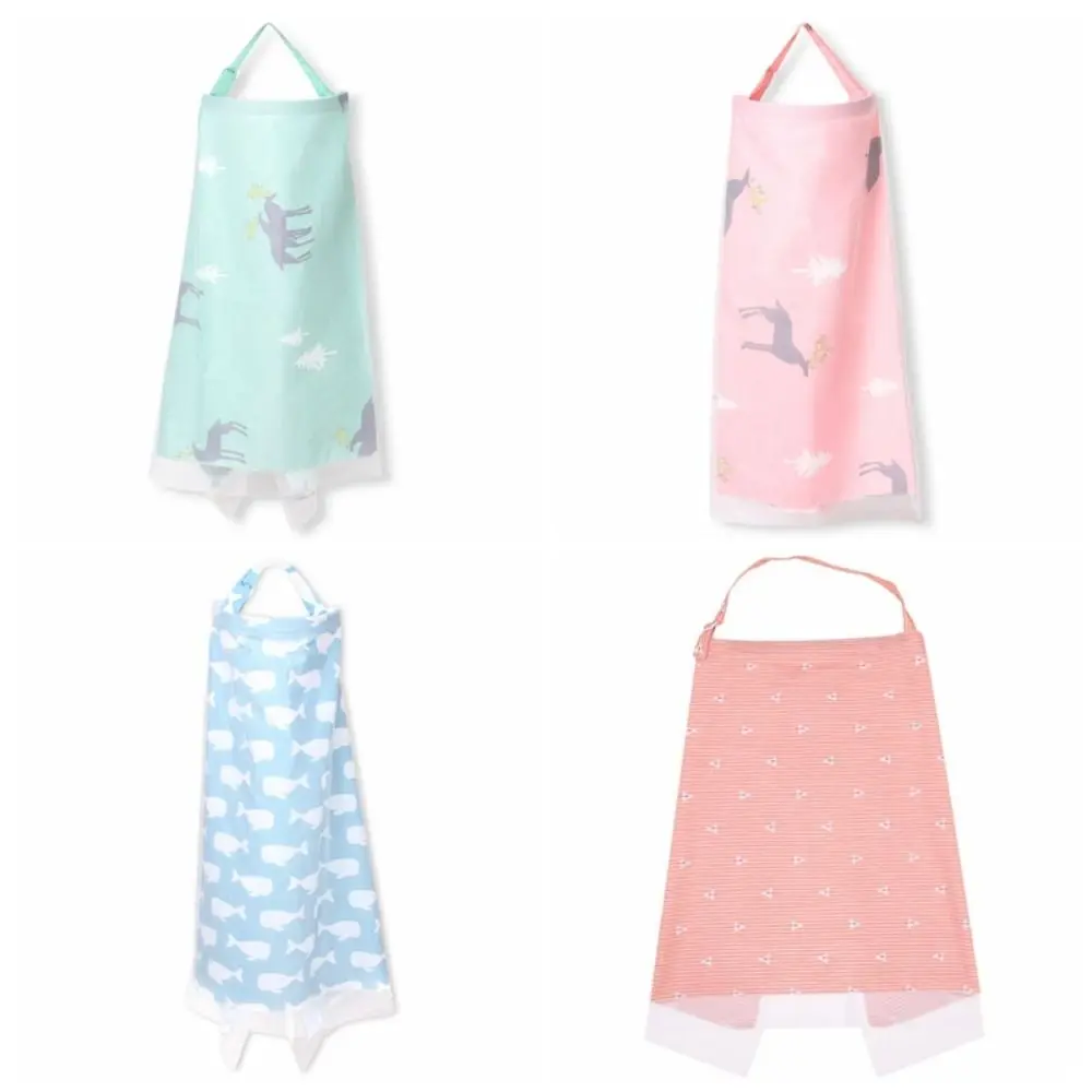Print Breastfeeding Cover Double Layer Mesh Outdoor Nursing Cover Baby Stroller Mesh Cover Adjustable Baby Stroller Blanket