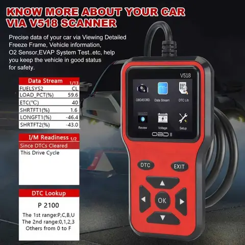 V518 OBD2 Diagnostic Scanner Auto Car Code Reader And Scanner Vehicles' Health Inspection Tool