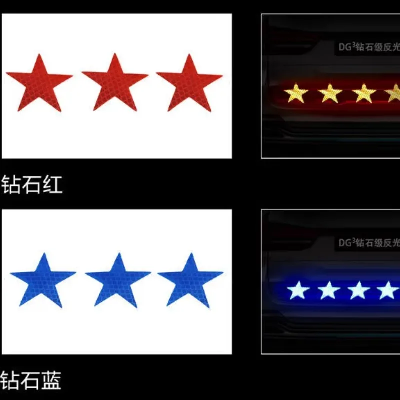 10pcs/set Car Bumper Reflective Safety Strip Stickers Car Star Reflective Sticker Reflective Warning Safety Tape