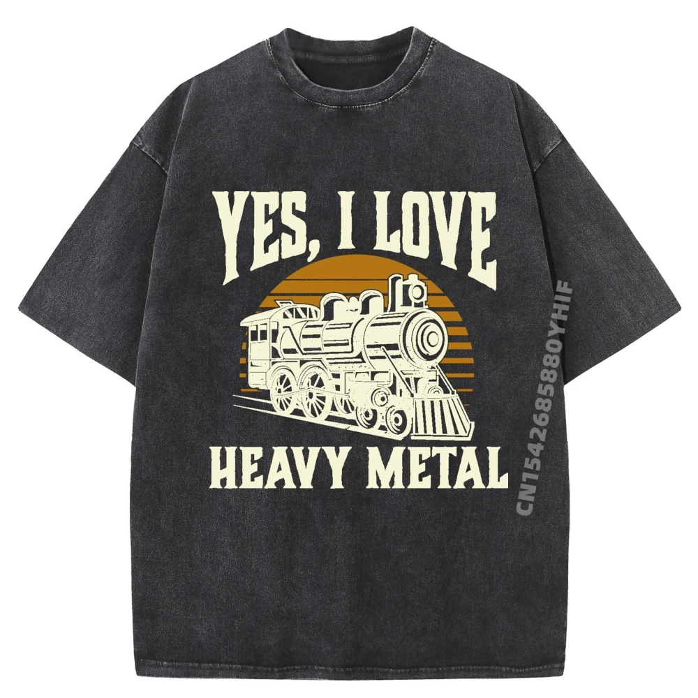 

Yes I Love Train Lover Tops & Tees Classic Gift Idea Mens T Shirt Printing Shirt Mens Vintage Washed Clothes