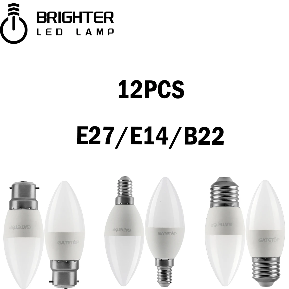 

12PCS 220V LED Bulb C37 3W-7W E27 B22 E14 Warm White Day White Cold White No Flicker High Lumen Lamp For Home, Office Lighting