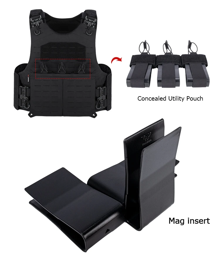 

YAKEDA Plate Carrier Quick Release Тактический жилет Лазерная резка PALS Охотничья тренировка MOLLE MC Камуфляж со вставкой Mag