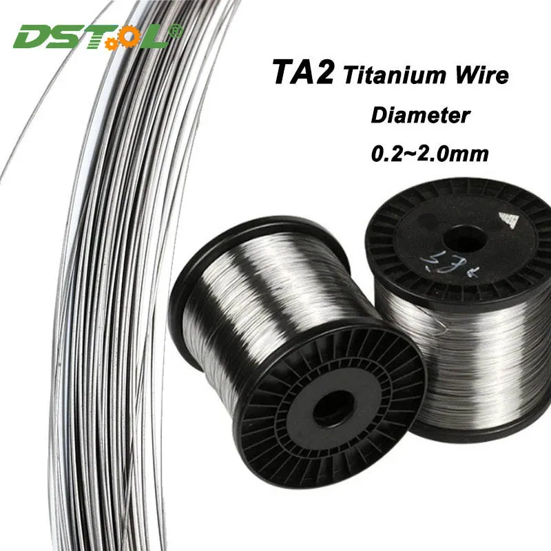 1 Meter TA2 Titanium Wire High Pure Ti Alloy Grade Metal Line Welding Hanger Wire DIY Material Diameter 0.3~6.0mm