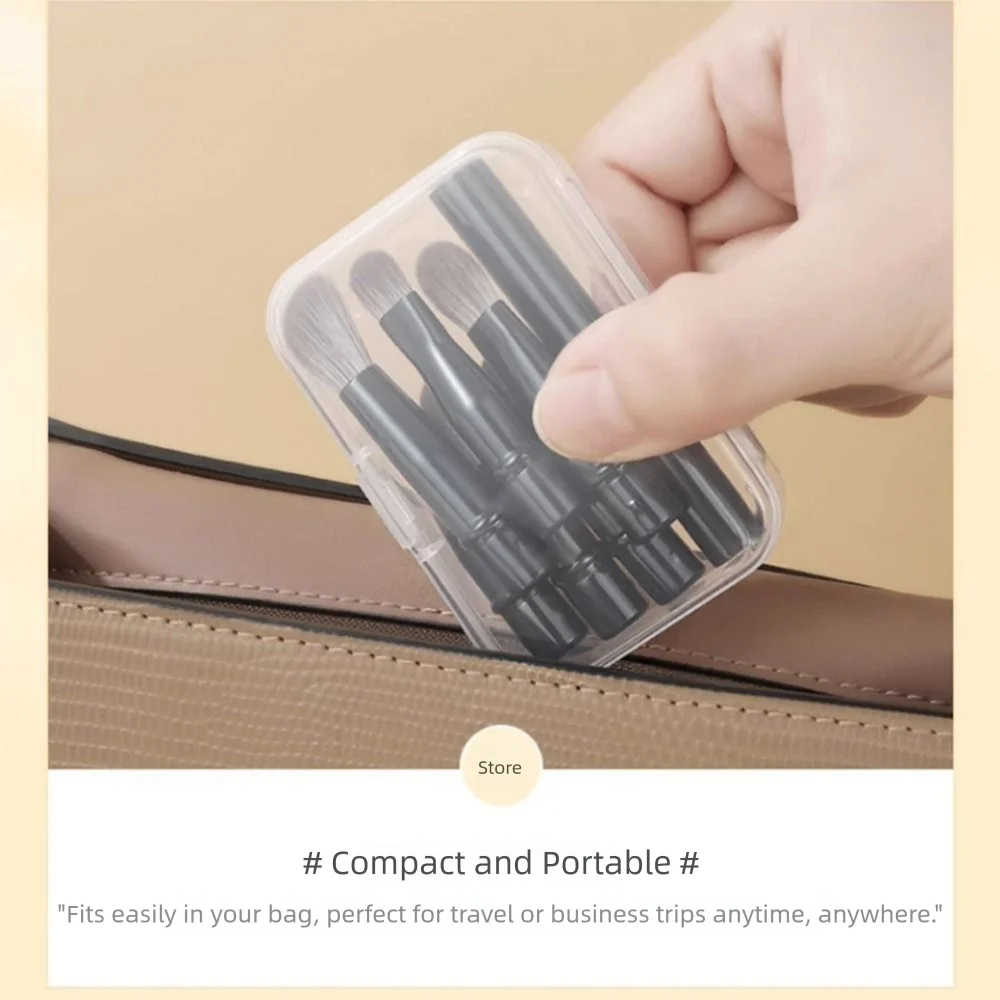 Detachable Mini Travel Makeup Brushes Set 6Pcs Brushes With Box Face Cosmetic Tools Concealer Brushes Multifunctional