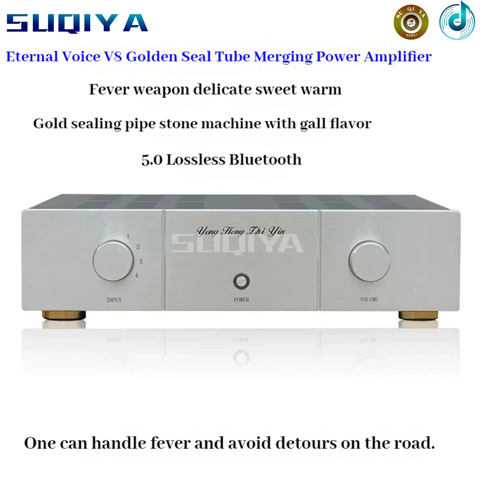 

SUQIYA-V8 50w*2 2.0 Stereo Class A Power Amplifier High Power Integrated Amp Bluetooth 5.0 HIFI Amplifier Audio