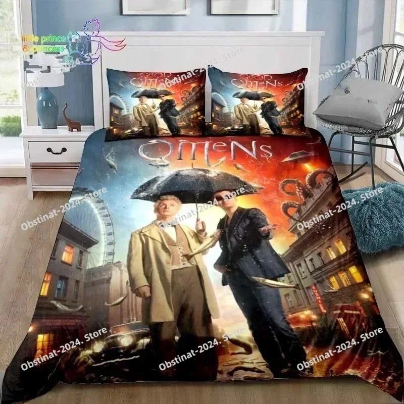 3D Good Omens Love Bedding Set Printed single Comforter Quilt Bed Cover Duvet Cover Pillow Case 3 Pieces Set For Kids Adult Size