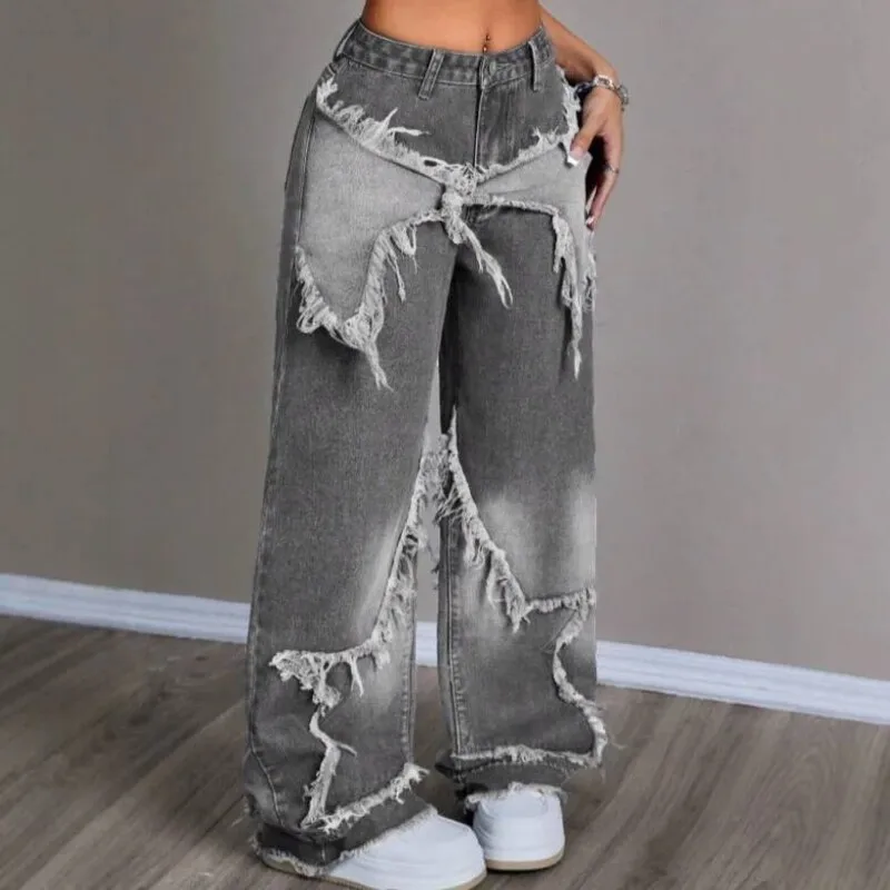 

Western Star Patchwork Jeans | Distressed Baggy Women's Trousers