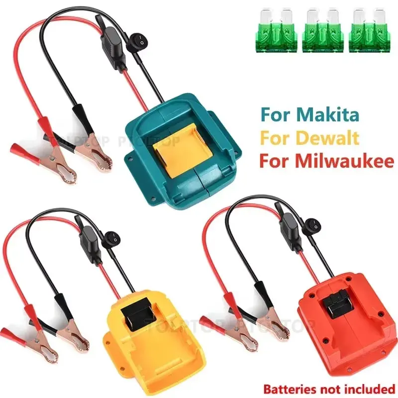 

Car Jumper Cables for Makita/DeWalt/Milwaukee18V 20V Li-ion Batteries ump Starting Adapter Auto Booster Cable
