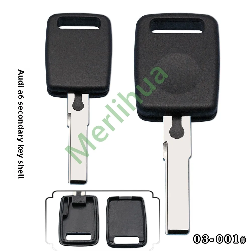 FOR Audi A6 A6L Q5 A8 Q7 Chip Spare Key Shell Emergency Mechanical Key Blade Replacement Blank