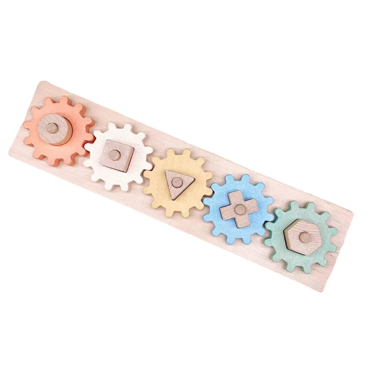 Wooden Column Set Building Blocks Five-Set Column Gear Smart Column Children's Montessori Geometric Shape  Blocks Matching Toy